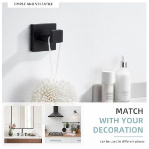 Angle Simple Matte Black SUS 304 Stainless Steel Towel Hook