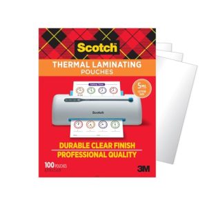 Scotch Thermal Laminating Pouches, 5 Mil, 100 Count