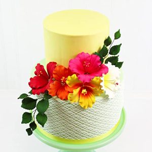 Global Sugar Art Hibiscus Sugar Cake Flowers – Assorted 5 Count