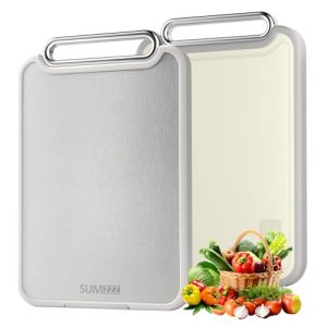 Dual-Sided Stainless Steel & PP Cutting Board – 16″x11″