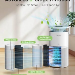 Dhyala Smart HEPA Air Purifier for Large Rooms & Pets