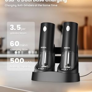 Rechargeable Electric Salt & Pepper Grinder Set