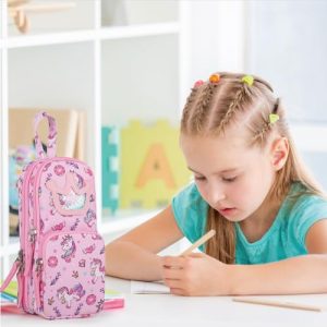 Unicorn Large Capacity Pencil Case for Teen Girls – Pink