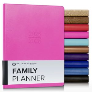 Gallery Leather 2026 Family Planner - Caribbean Fuchsia