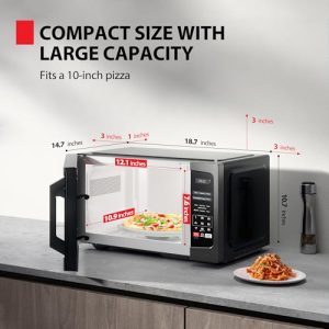 Toshiba 0.9 Cu Ft Microwave Oven – Black Stainless Steel