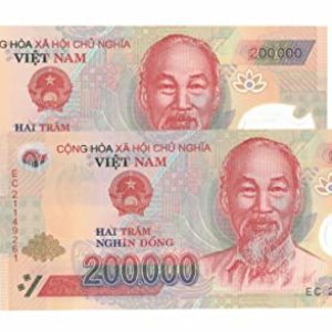 2x 200,000 Vietnamese Dong Uncirculated Banknotes