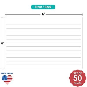321Done Ruled White Index Cards 4×6 – 50 Pack