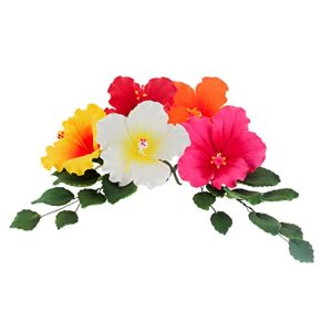 Global Sugar Art Hibiscus Sugar Cake Flowers - Assorted 5 Count