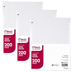 Mead Wide Ruled Loose Leaf Paper - 3x200 Sheets Bulk