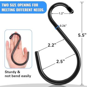 Antimbee 12-Pack Heavy Duty 5.5″ S Hooks – Rubber Coated