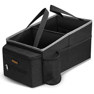 Alijees Car Seat Organizer with Cup Holders – Black