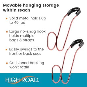 High Road Unbreakable Car Hooks – Heavy Duty Headrest Hangers