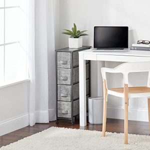 mDesign Narrow 4-Drawer Fabric Dresser Storage Tower