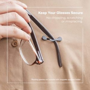 Readerest Magnetic Glasses & Badge Holder – Stainless/Black