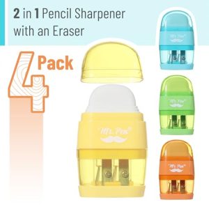 Mr. Pen 4 Pack Pencil Sharpener & Eraser Combo