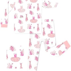 Bamboo Viscose Toddler Girls Pajamas - Ballet PJs 5-6Y