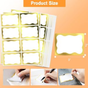 Elegant Gold Foil Name Tag Stickers (200 Count)