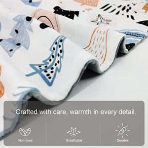 Fox Print Baby Blanket: Soft Plush Minky for Newborns