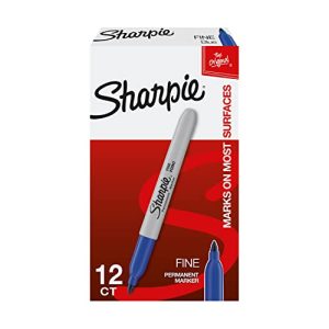 Sharpie Fine Point Permanent Markers - Blue, 12 Count