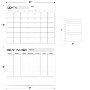 Magnetic Dry Erase Calendar Set – Monthly, Weekly, Daily