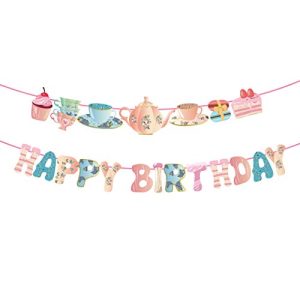 Tea Party Happy Birthday Banner – Mad Hatter Decorations