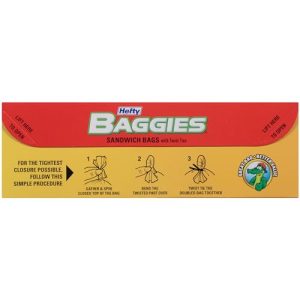 Hefty Baggies Sandwich Storage Bags – Twist Tie, 150 Count