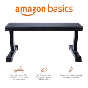 Amazon Basics Flat Weight Bench – Strength Training