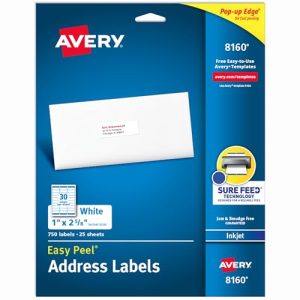 Avery Easy Peel Address Labels, 750 Count, Sure Feed
