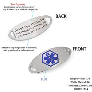 Personalized Stainless Steel Medical ID Tags for DIY Bracelets