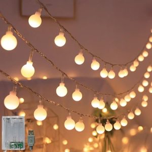 LOFTOLMEA 2-in-1 Globe Fairy String Lights 32.8ft