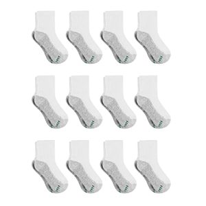 Hanes Boys’ Double Tough Ankle/No Show Socks 12-Pack