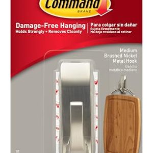 Command Reflections Metal Hook - Brushed Nickel, Medium