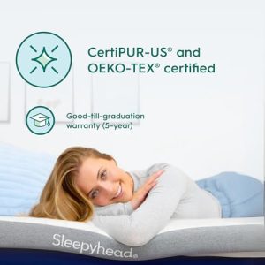 Sleepyhead Twin XL 2″ Gel Memory Foam Mattress Topper