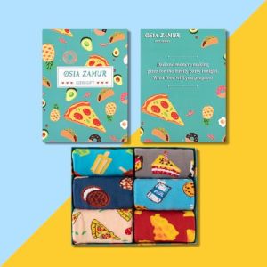 Dsia Zamur 6-Pack Kids’ Dessert Food Novelty Socks + Gift Box