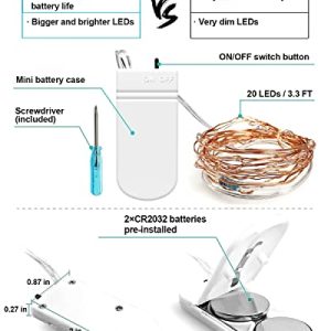 HOBAYS 20-Pack Mini LED Copper Wire Fairy Lights