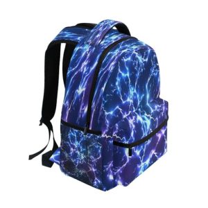 Kcldeci Starry Blue Lighting Kids School Backpack