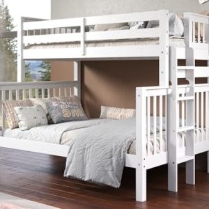 White Twin Over Full Wooden Bunk Bed by Bedz King