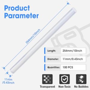 YesBes 100 Pack Clear Hot Glue Sticks – Multi-Material