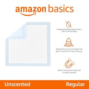 Amazon Basics Dog & Puppy Pee Pads – 100 Count, 22×22″