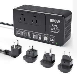 1600W Pure Sine Wave Voltage Converter: Travel Essential