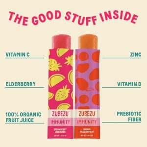 ZuBeZu Organic Immunity Ice Pops for Kids – No Added Sugar