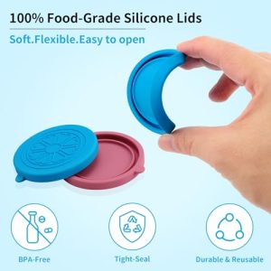 Colorful Silicone Lids for 5 Oz Oui Yogurt Jars – 24 Pack