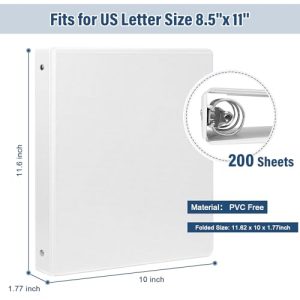 1-Inch 3-Ring Binders, Basic View, 200 Sheet Capacity, Pockets