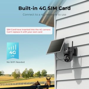 Tefrio 4G LTE Solar Security Camera – 2K, No WiFi Needed