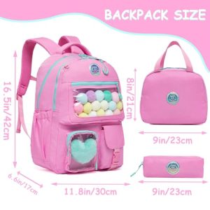 Pink Aesthetic School Backpack Set for Girls