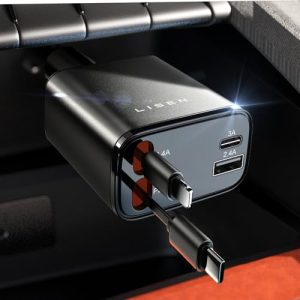 LISEN Retractable Car Charger – iPhone & Android