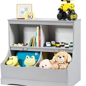 Costzon 4-Cubby Kids Bookshelf & Toy Storage Organizer