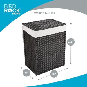 BIRDROCK HOME Single Woven Laundry Hamper with Lid
