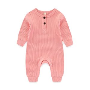Newborn Baby Ribbed Romper 3-Pack – Long Sleeve Jumpsuit