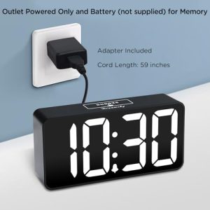 DreamSky Small Digital Alarm Clock with USB Charging